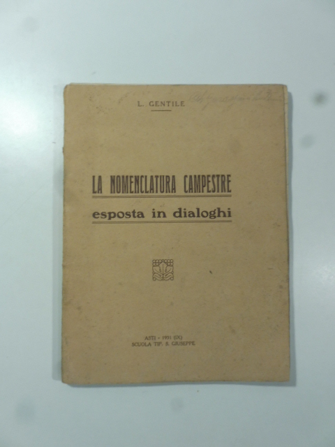 La nomenclatura campestre esposta in dialoghi